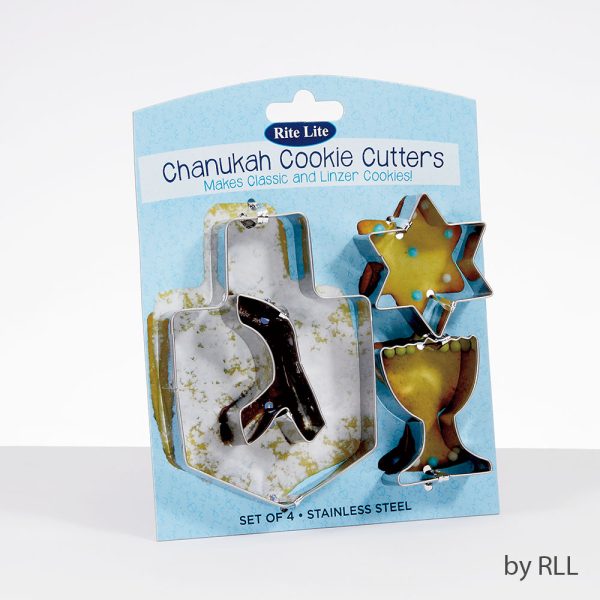 Chanukah Metal Cookie Cutters 4 Assorted Shapes