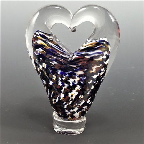 Triple Heart Sculpture from Broken Glass, by Mark Rosenbaum