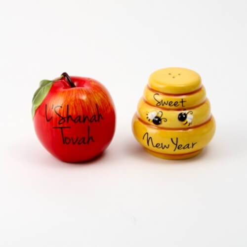 Apple and Bee Hive Salt and Pepper Shaker Set