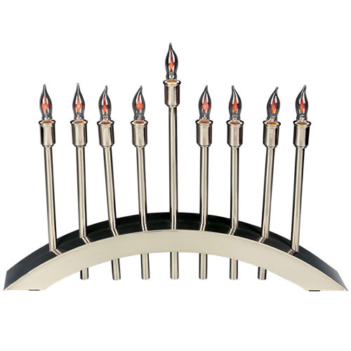 Arch of Freedom Brushed Nickel Electric Menorah