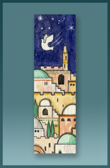 Jerusalem Dove Car Mezuzah by Mickie Caspi