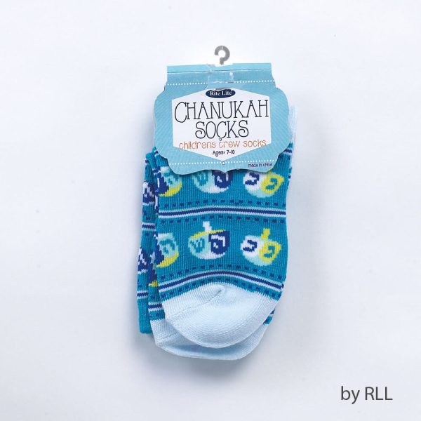Chanukah Socks  Dreidles Kids Size