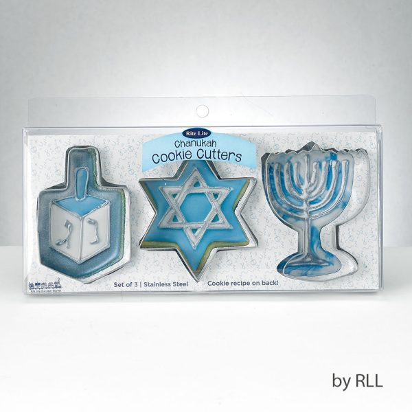 Chanukah Metal Cookie Cutters - 3 Assorted Shapes