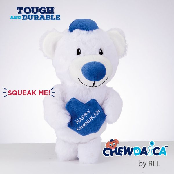Chewdaica Chanukah Squeaky Bear Dog Toy
