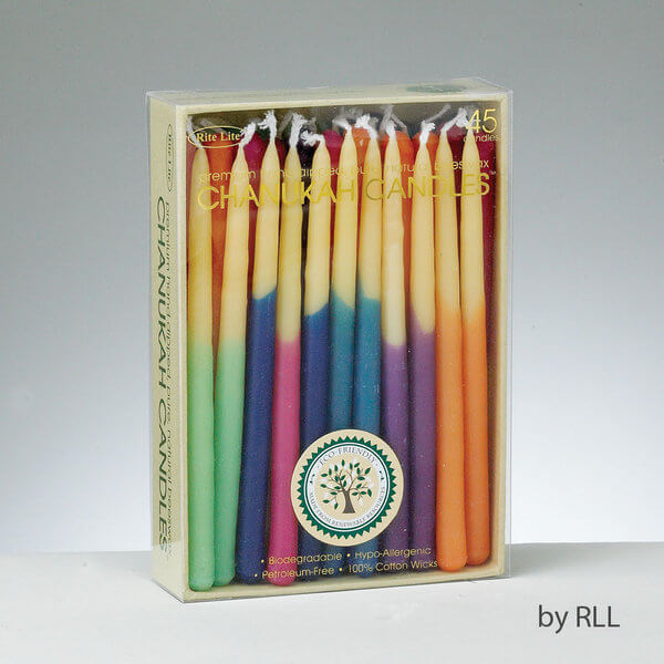 Hand-Dipped Colorful Beeswax Chanukah Candles