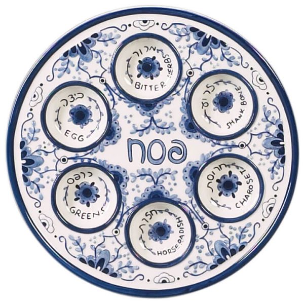 Delft Like Ceramic Seder Plate