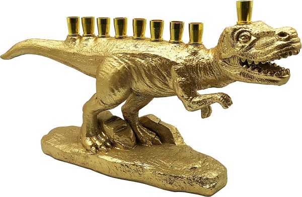 Dinosaur Menorah-Gold