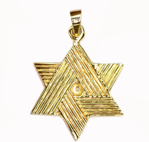 Gold Star of David with Stripes