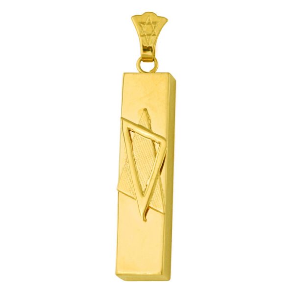 Gold Mezuzah with Star of David