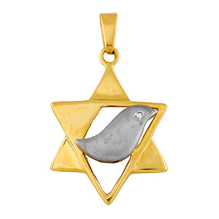 Gold Star of David with Dove