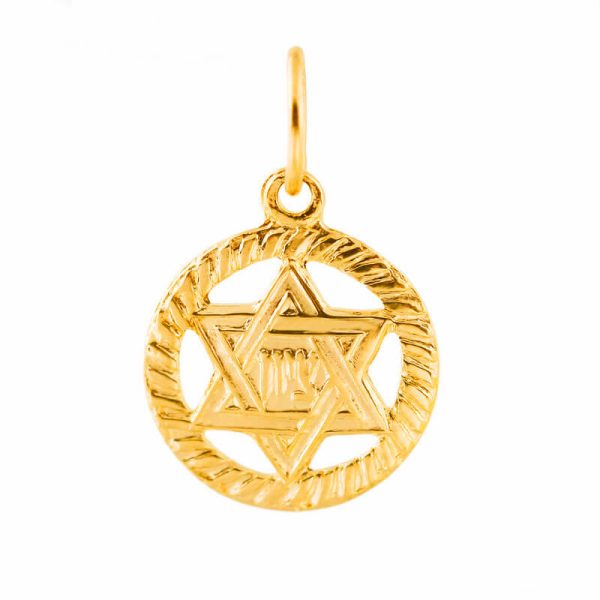 Encircled Gold Star of David