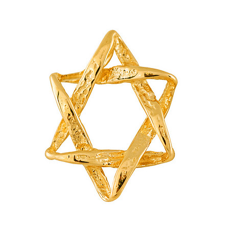 Interwoven Gold Star of David