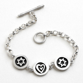 Star of David Heart Vignette Bracelet, by Emily Rosenfeld