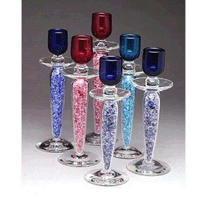 Refraction Glass Candlesticks, by Faye Miller