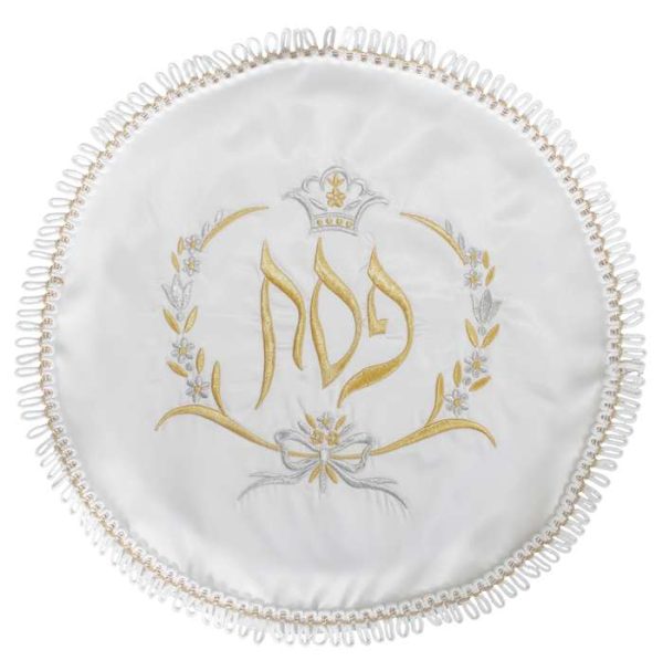 Gold and Silver Velvet Crown Matzah Cover