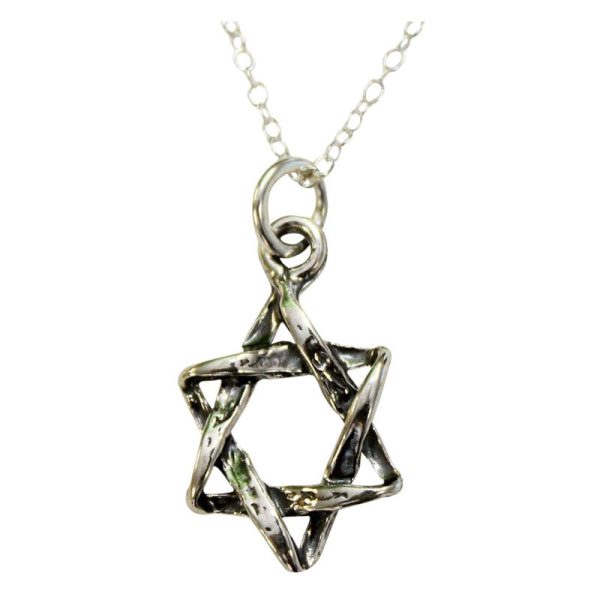 Traditional Small Woven Star of David with Sterling Silver Chain