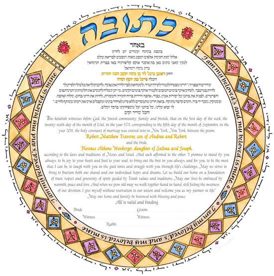 Circle of Rome II Ketubah, by Marion Zimmer