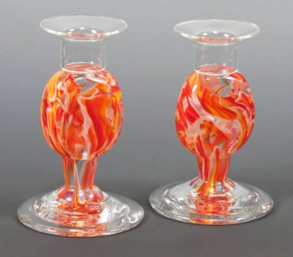 Candlesticks 4" made of your Broken Glass, by Mark Rosenbaum
