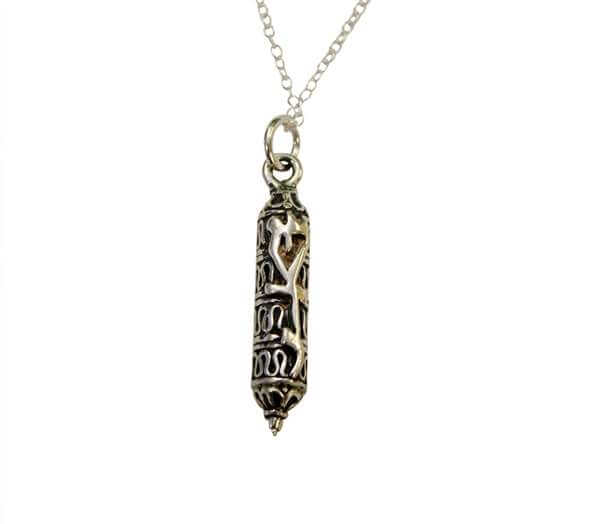 Shadai Filigree Mezuzah with Sterling Silver Chain