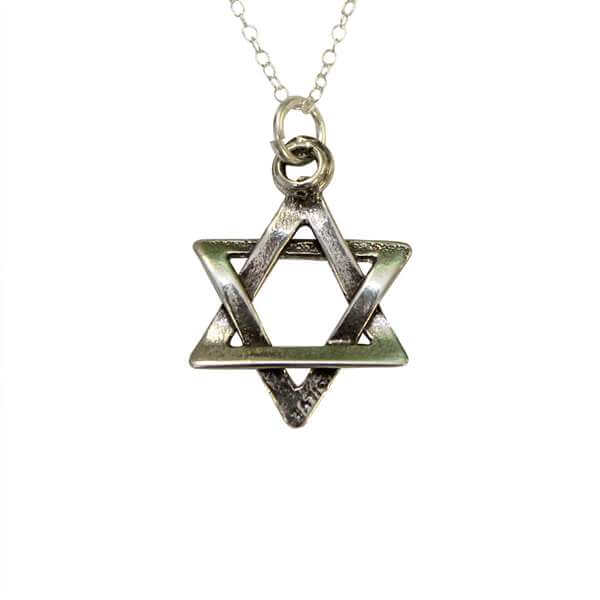 Small Traditional Woven Star of David with Sterling Silver Chain