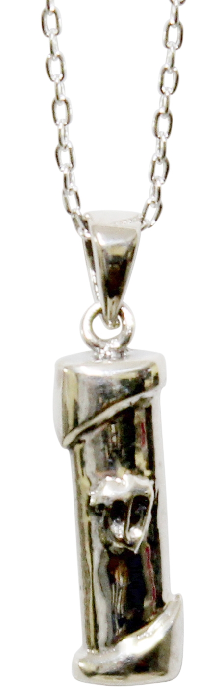 Traditional Silver Mezuzah, with Sterling Silver Chain