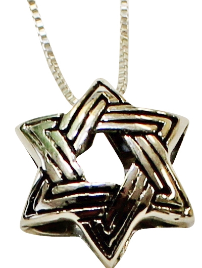 Woven 3D Star of David with Sterling Silver Chain