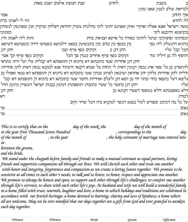 Kabbalah Tree of Life Ketubah, by Nava Shoham