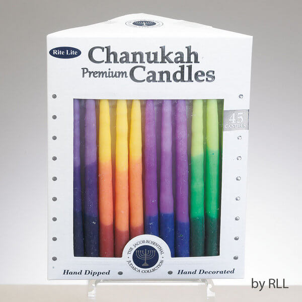 Premium Tri-Colored Chanukah Candles