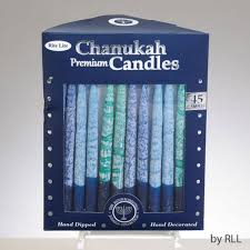 Shades of Blue Frosted Chanukah Candles
