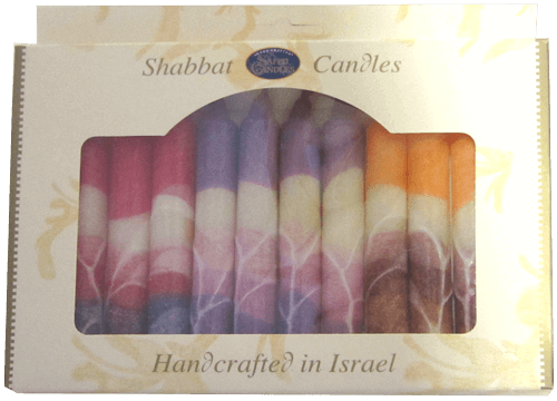 Safed Shabbat Candles, Pastel Mix
