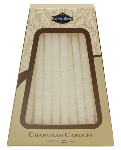 Safed Chanukah Candles White, Deluxe