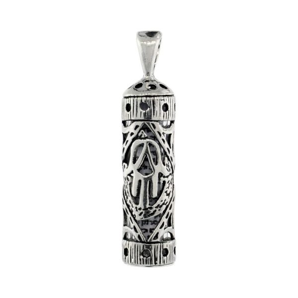 Hamsa Mezuzah with Sterling Silver Chain