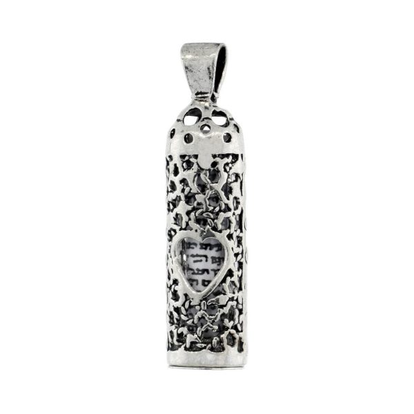 Heart Mezuzah with Sterling Silver Chain