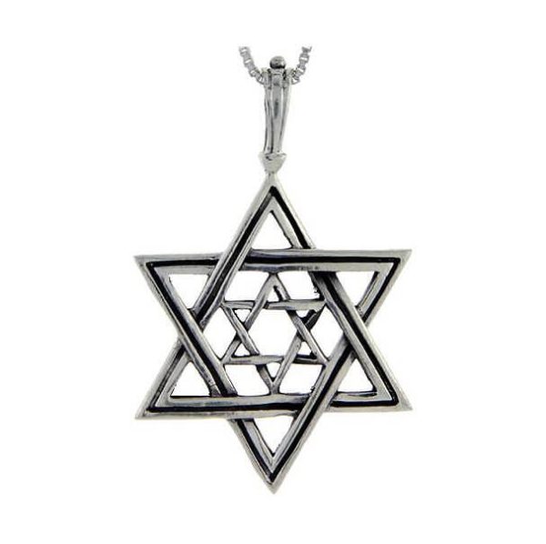 Double Star of David Silver with Sterling Silver Chain