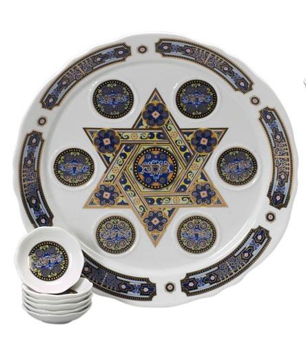 Star of David Pocelain Seder Plate