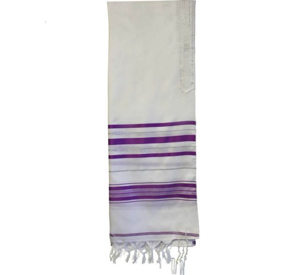 Purple and Silver Traditional Style Tallit