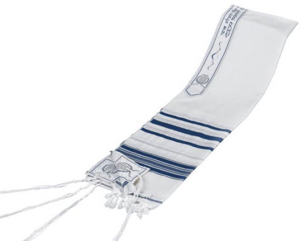 Wool Tallit, Blue/Silver (see sizes & pricing)