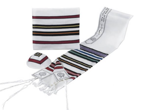 Wool Tallit Set, Multicolored (see sizes & pricing)