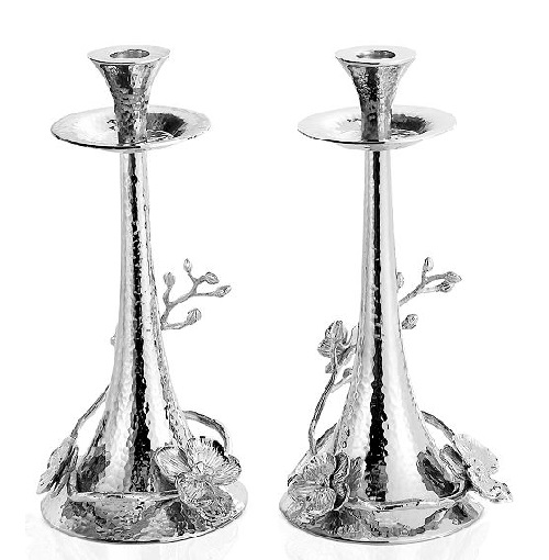 White Orchid Candlesticks, by Michael Aram