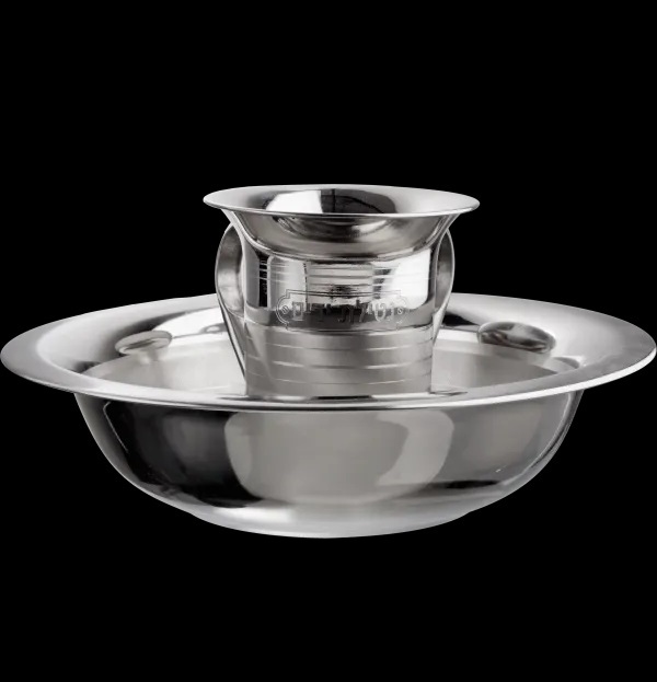 textured Stainless Steel Wash Cup and Bowl Set